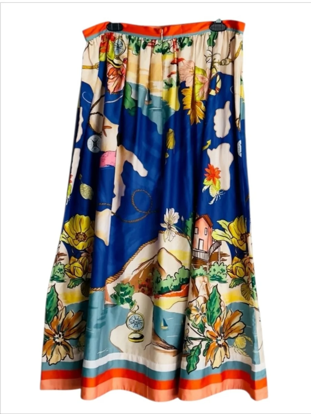 ANTONIO MELANI Evie Ocean Print Maxi A-Line Skirt Top Set sz 2 & 6 - Picture 9 of 15